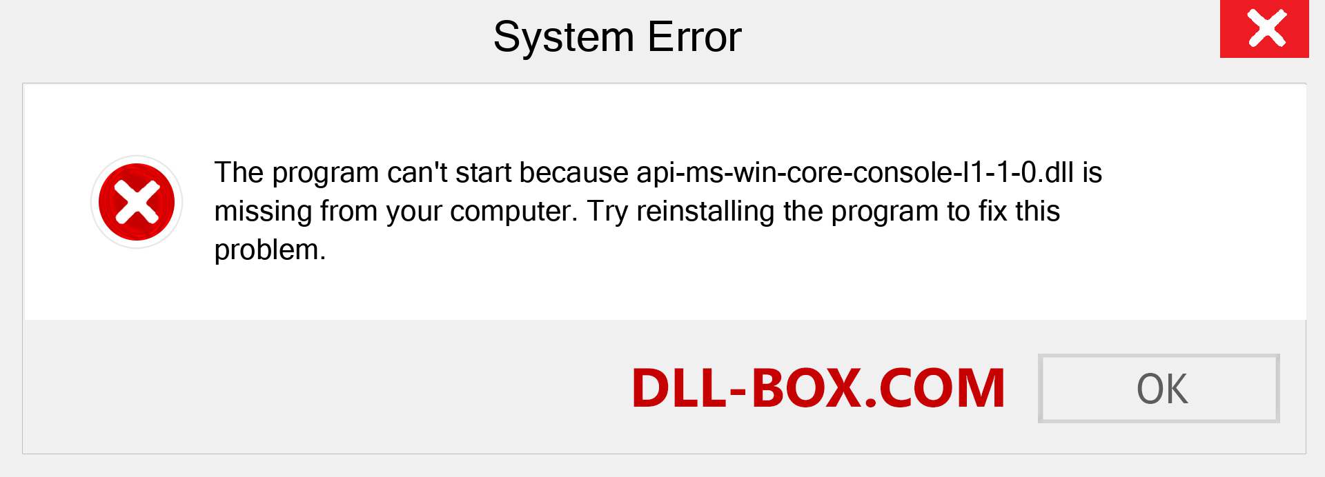  api-ms-win-core-console-l1-1-0.dll file is missing?. Download for Windows 7, 8, 10 - Fix  api-ms-win-core-console-l1-1-0 dll Missing Error on Windows, photos, images