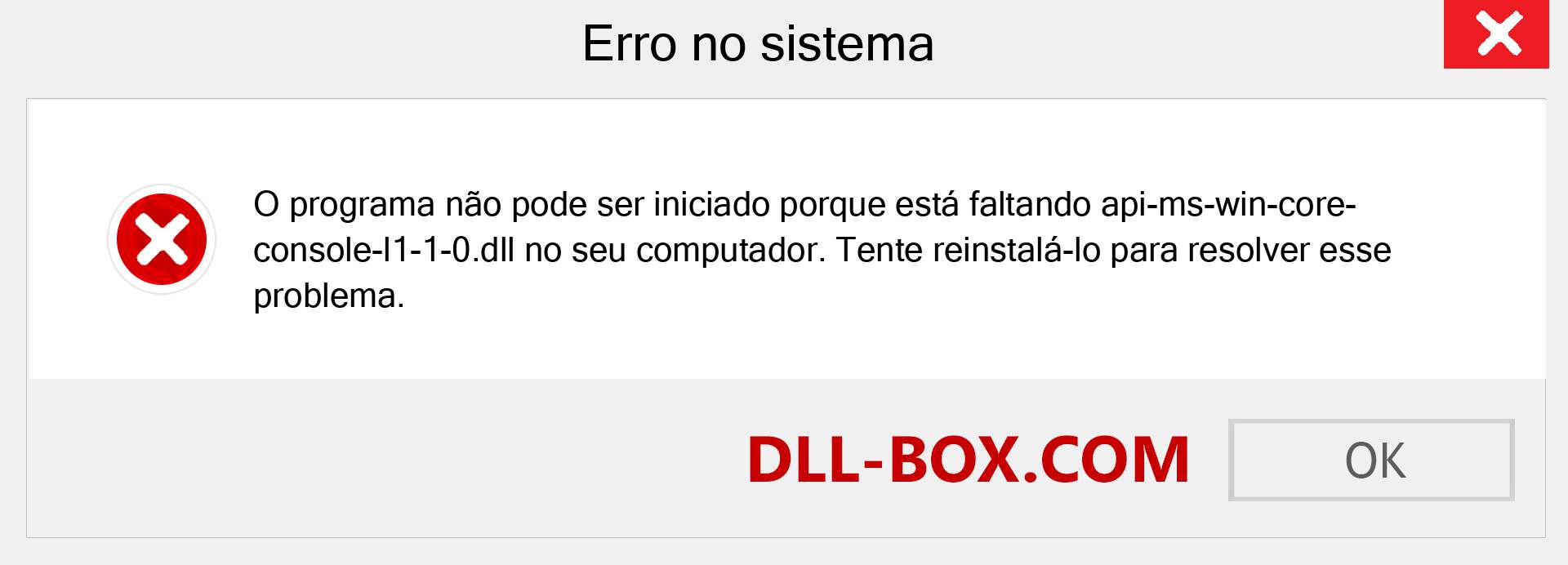 Arquivo api-ms-win-core-console-l1-1-0.dll ausente ?. Download para Windows 7, 8, 10 - Correção de erro ausente api-ms-win-core-console-l1-1-0 dll no Windows, fotos, imagens